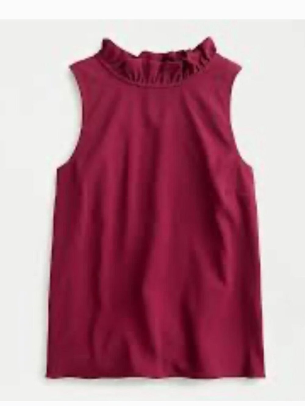 J. Crew Sleeveless Ruffle Neck Top Burgundy size Small